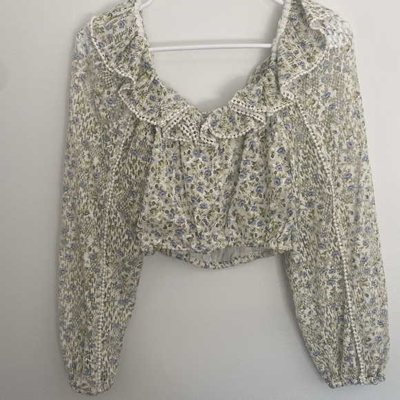 LoveShackFancy Dorabella Lace-Trimmed Floral Top - Picture 9 of 10